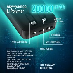    ColorWay EnergyPlus 20000mAh Black (CW-PB200LPB4BK-PDD) -  12