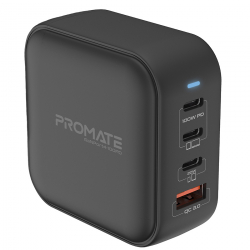   Promate GaNPort4-100PD 100W Black (ganport4-100pd.black)