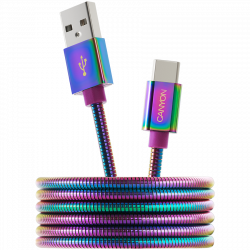  USB Type-C Canyon Metal Shell USB2.0 AM/CM Rainbow 1.2m (CNS-USBC7RW)