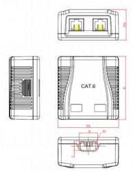   2    RJ-45, 5 cat,  Cablexpert NCAC-2F5E-01 -  4