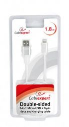  USB 2.0, A-/Lightning+microUSB, 1.8 ,     ' Cablexpert CCB-USB2AM-mU8P-6 -  4