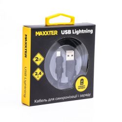  USB 2.0 -/Lightning, 2 , 2.4  Maxxter UB-L-USB-02-2m -  2