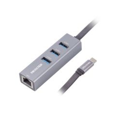 ,  Type-C  Gigabit Ethernet, 3 Ports USB 3.0, 1000 Mbps, , - Maxxter NECH-3P-02