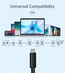 USB4 (40Gbps) Power Delivery (PD) 100 , 8K@60Hz, C-/C-, 0.8 ,  Choetech XCC-1028-BK -  7