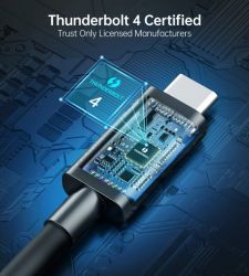  Thunderbolt4 (40Gbps) Power Delivery (PD) 100 , 8K@60Hz, C-/C-, 0.8 ,  Choetech A3010-BK -  2