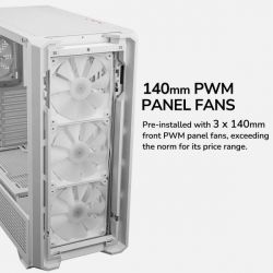  , 3.5"+4*2.5", 3*120 mm, 1*140 mm ARGB Fan Pre-installed, Type C x 1, USB3.0 x2, Audio x 1 Cougar MX600 RGB White -  12