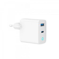  , 1USB-A (QC3.0 18W) + 1xType-C (PD 65W),  Gembird TA-UC-PDQC65L-W-01 -  3