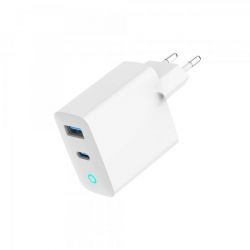  , 1USB-A (QC3.0 18W) + 1xType-C (PD 65W),  Gembird TA-UC-PDQC65L-W-01 -  5