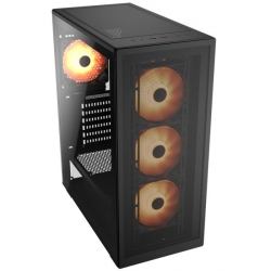  , 4*120mm ARGB  , ATX/mATX/mini-ITX,   Cougar MX220 RGB Black -  2