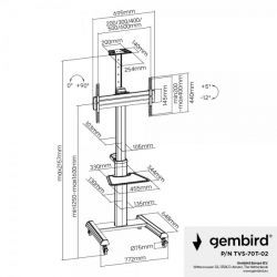  ϳ        , 37"-70" ( 70 ) Gembird TVS-70T-02 -  10