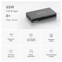  10- 10/100 / ( 8  PoE +) Mercusys, MS110P MS110P -  4