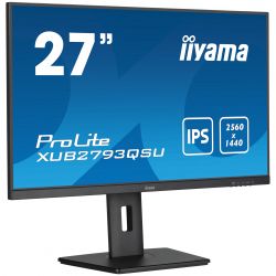 IIYAMA 27" 16:9 IPS  , 25601440, 1  (MPRT), 1 00 , Adaptive Sync, 1xHDMI/1xDP/2xUSB 3.2, SP 2 XUB2793QSU-B7 -  3