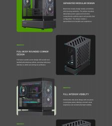 GAMEMAX  ' Midi ATX     X,M-ATX,ITX. (Support BTF),Tempered Glass,Mesh,USB N80 BK -  16