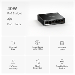  6- 10/100 / ( 4  PoE+ ) Mercusys, MS106LP MS106LP -  3