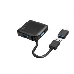 USB- Hama 4 Ports USB 3.2, USB-C Adapter Black 00200116 -  2