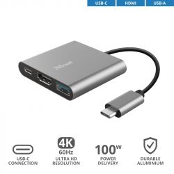 Trust Dalyx 3-in-1 Multiport USB-C Adapter ALUMINIUM 23772_TRUST -  7