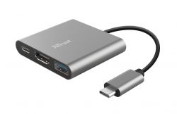 Trust Dalyx 3-in-1 Multiport USB-C Adapter ALUMINIUM 23772_TRUST