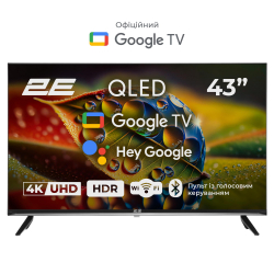 2E  43" QLED 4K 60Hz Smart Google TV Black 2E-43A77Q