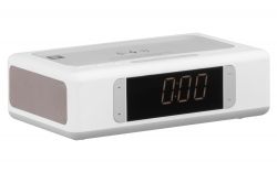 2E  - SmartClock Wireless Charging, Alarm Clock, Bluetooth, FM, USB, AUX White 2E-AS01QIWT -  3