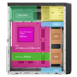  2E TeamX TMX01   2E ATX400W, 2xUSB2.0, 1x80, VGA 310, ATX,  2E-TMX01 -  11