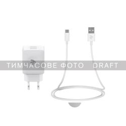 2E    Wall Charger Dual USB-A 2.4A+ USB-C White 2E-WC1USB2.1A-CC