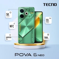 TECNO  POVA 6 NEO (LI6) 6.78" 8/128, 2SIM, 7000, Comet Green 4894947021039 -  4