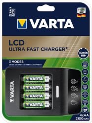 VARTA   LCD Ultra Fast Plus Charger+ 4xAA 2100 mAh 57685101441 -  3