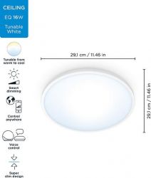    WiZ SuperSlim Ceiling, 16W, 1500lm, 29,2, 2700-6500K, Wi-Fi,  929002685101 -  9