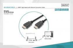  DIGITUS HDMI High speed+Ethernet (AM/AM) 5,  AK-330107-050-S -  3