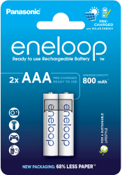 Panasonic  Eneloop NI-MH AAA 800 , 2 . BK-4MCDE/2CP