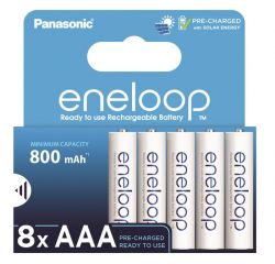 Panasonic  Eneloop NI-MH AAA 800 , 8 . BK-4MCDE/8HH