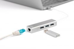 Digitus  USB-C - USB 3.0 3 Port Hub + Gigabit Ethernet DA-70255 -  7