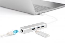  DIGITUS DIGITUS USB-C - USB 3.0 3 Port Hub + Gigabit Ethernet DA-70255 -  6