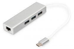  DIGITUS DIGITUS USB-C - USB 3.0 3 Port Hub + Gigabit Ethernet DA-70255