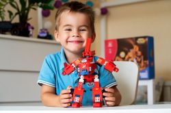 Super Wings - Small Blocks 2-in-1 Buildable Transforming Vehicle Jett,  EU385005 -  5