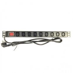   C13 MIRSAN Group PDU 9XIEC 320 C13 , 1U, 19 ,  ,  IEC C13,  3X1,5  1,8  MR.PRZ1U9IE.C13