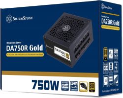   SilverStone Decathlon  (750W),  >90%, 80+ Gold, 120, 1xMB, 24pin(20+4), 2xCPU 8pin(4+4), 4xMolex, 8xSATA, 4xPCIe 8pin(6+2), 1 x 12V-2x6,  Fully modular SST-DA750R-GMA -  7