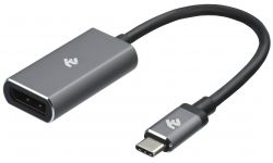  2 Type-C - DisplayPort, Alluminum, 0.2m