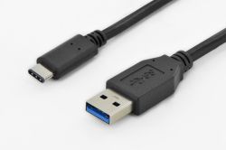  ASSMANN USB 3.0 (AM/Type-C) 1.0m, black