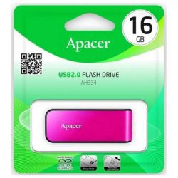  Apacer 16Gb USB 2.0 AH334 pink (AP16GAH334P-1) -  1