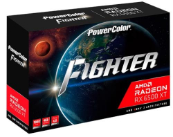 ³ Radeon RX 6500 XT, PowerColor, Fighter, 4Gb GDDR6, 64-bit, HDMI/DP, 2820/18000 MHz, 6-pin (AXRX 6500 XT 4GBD6-DH/OC) -  6