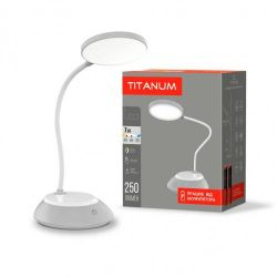   Titanum TLTF-022G, Grey, 7 , 3000K/4000K/6500K, 250 ,  Li-ion 18650 (2x1200 mAh), 5B/1A -  3