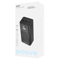    40000 mAh, Proove Giant, Black, 100 , 1xType-C (PD3.0) / 3xUSB (QC3.0),  LED  (PBGI99320001) -  4