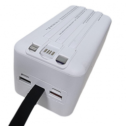    50000 mAh, Aspor, White, 22.5 , Type-C (PD 3.0) / 2xUSB (QC 3.0) / Lightning,  LED , LED  (A319W) -  3