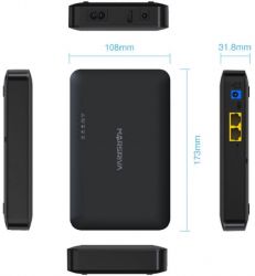      Marsriva KP2Pro, Black, 8000 mAh (30Wh), 1xDC (9V/2.0A  12V/1.5A), 1xDC (5V/2.1A), 1xUSB (5V/2.1A), PoE (24V/0.75A) -  6