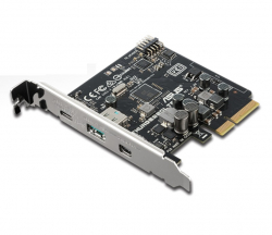  Asus ThunderboltEX 3, PCI-E 3.0 x4, 1xThunderbolt 3 (Type-C) / 1xUSB 3.1 Gen 2 (Type-A) / 1xmini DisplayPort, Bulk