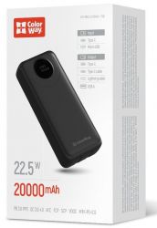    20000 mAh, ColorWay EnergyPlus, Black, 22.5 , 1xType-C (PD3.0) / 1xUSB (QC4.0), .  Type-C / Lightning,  LED  (CW-PB200LPB4BK-PDD) -  4