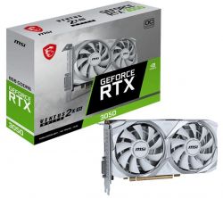 ³ GeForce RTX 3050, MSI, VENTUS 2X XS OC (White Edition), 8Gb GDDR6, 128-bit, DVI-D/HDMI/DP, 1807/14000 MHz, 6-pin (RTX 3050 VENTUS 2X XS WHITE 8G OC)