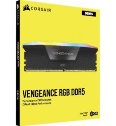  24Gb x 2 (48Gb Kit) DDR5, 6000 MHz, Corsair Vengeance RGB, Black, 36-44-44-96, 1.4V,  , Bulk (CMH48GX5M2E6000C36) -  5