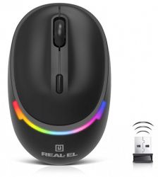  REAL-EL RM-440W Rechargeable Wireless, Black, , Type-C, BT, RGB, , 1600 dpi, 3  -  3